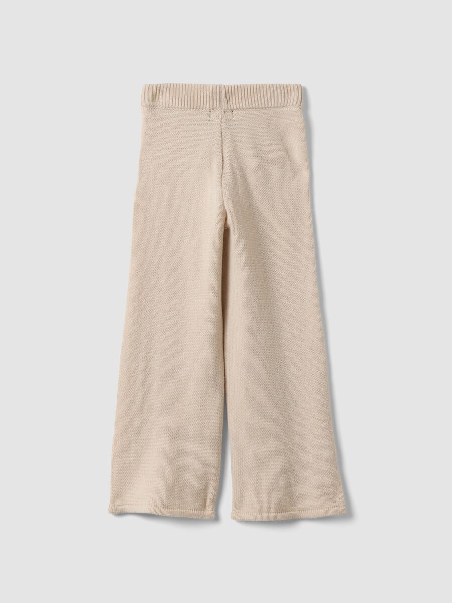 Beige regular-fit trousers with bow_1