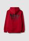 Red cotton-blend hoodie with Chicago Bulls print_6