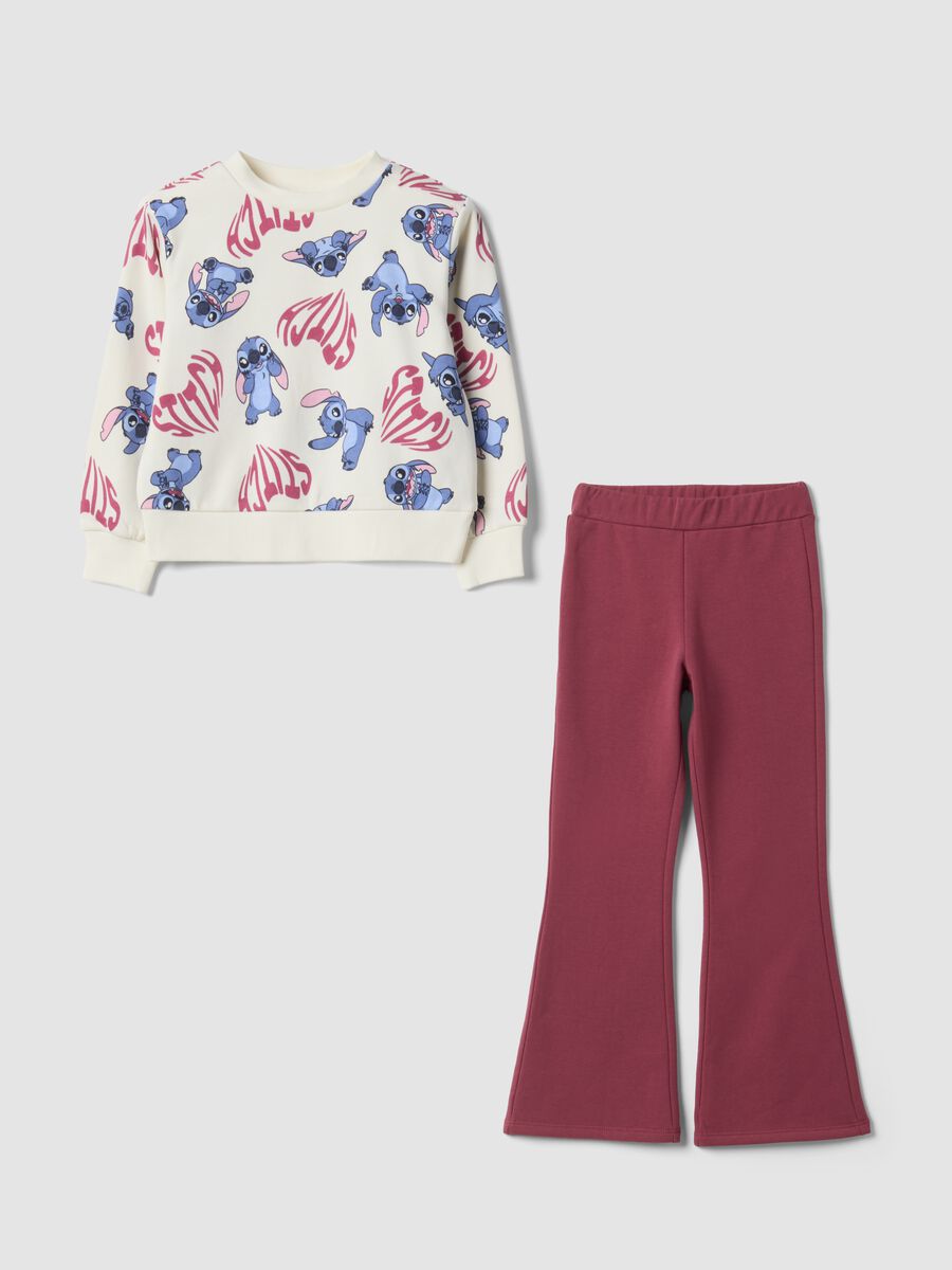 White and red cotton-blend Lilo & Stitch tracksuit_0