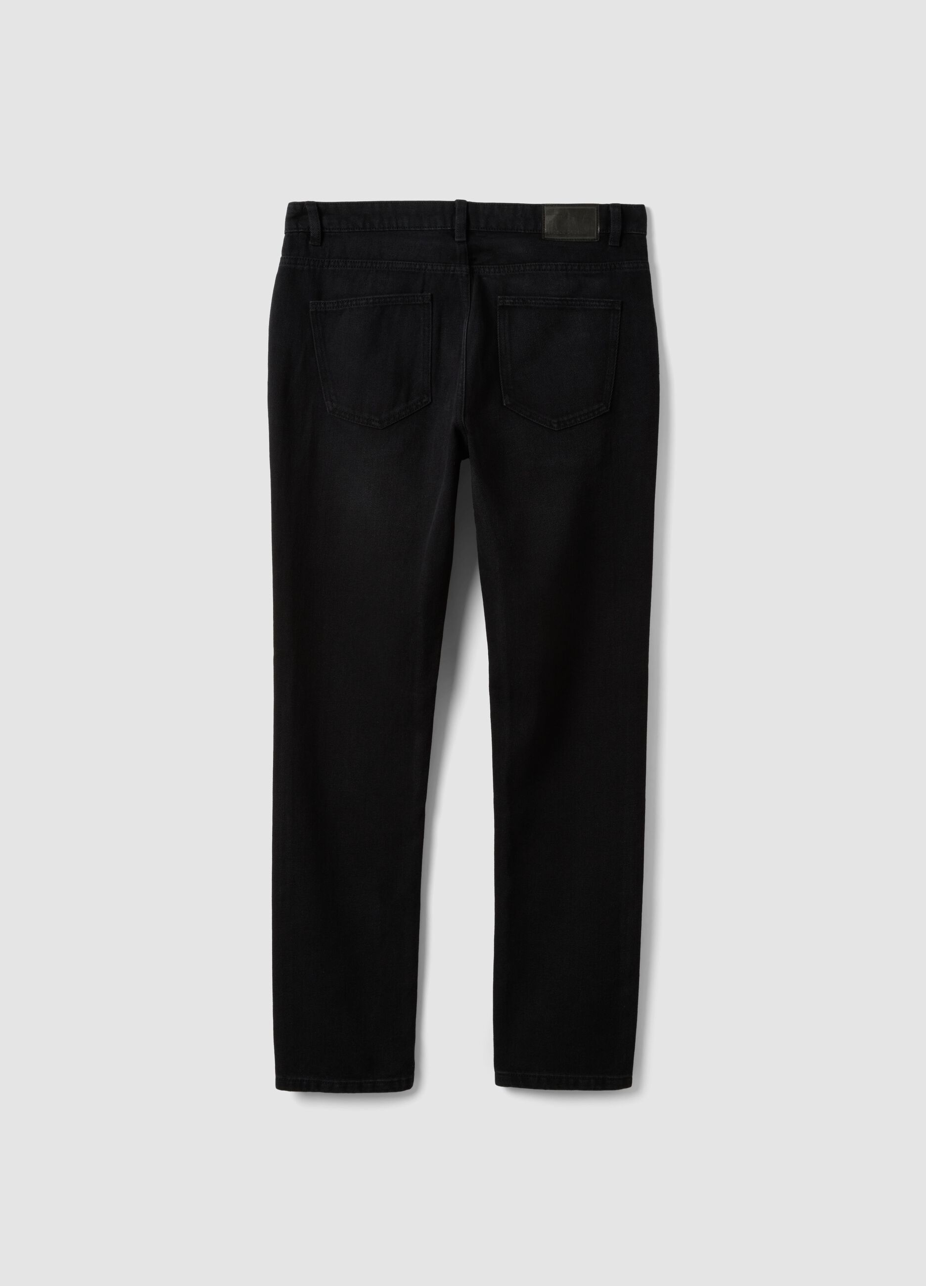 Black slim-fit jeans in cotton and viscose blend