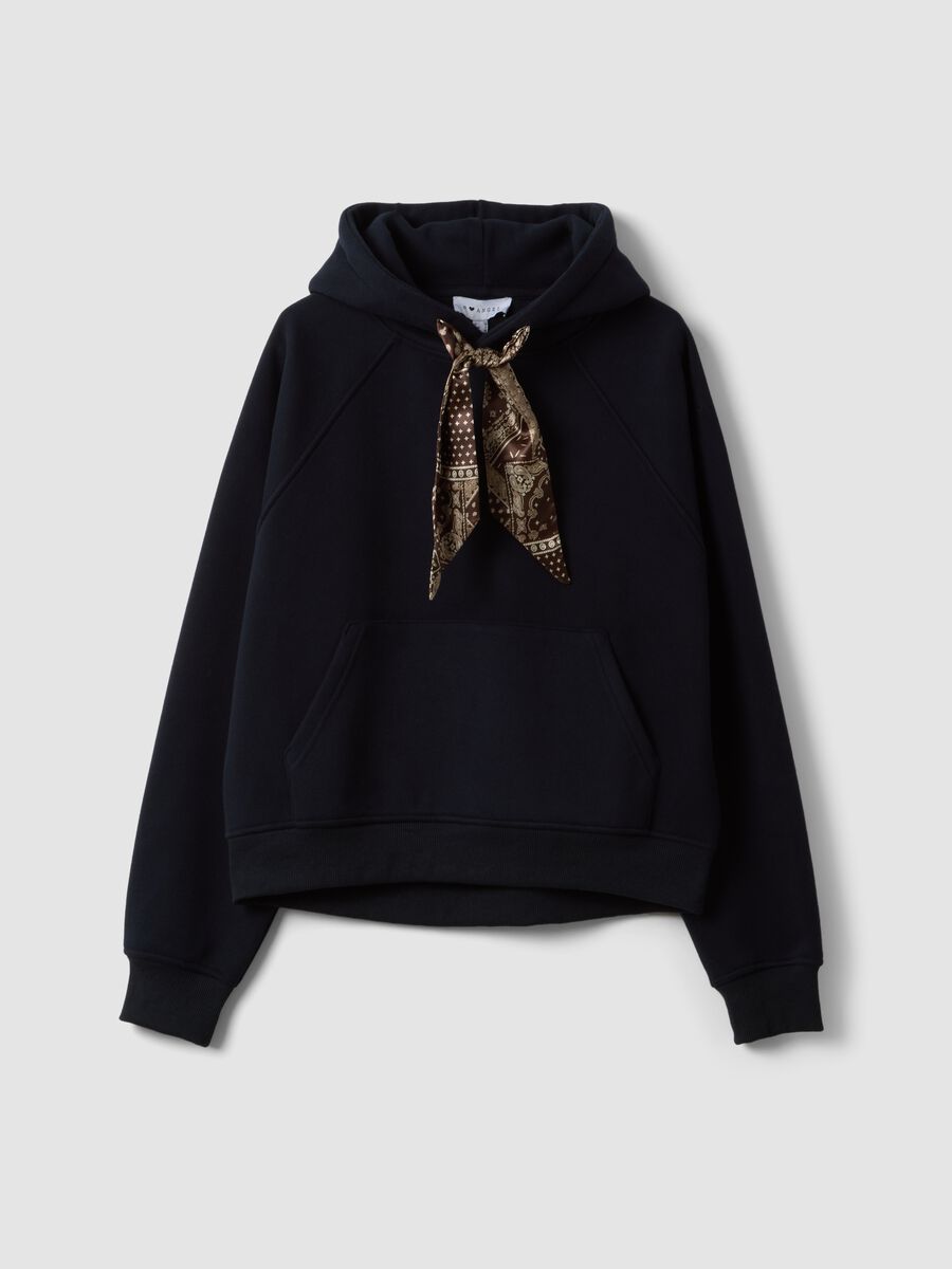 Blue regular-fit stretch sweatshirt with bow detail_0