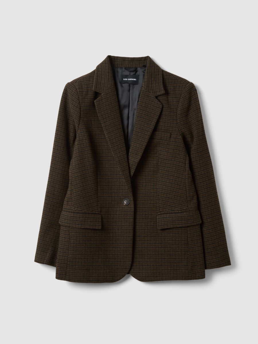 Brown wool-blend blazer with classic lapels_4