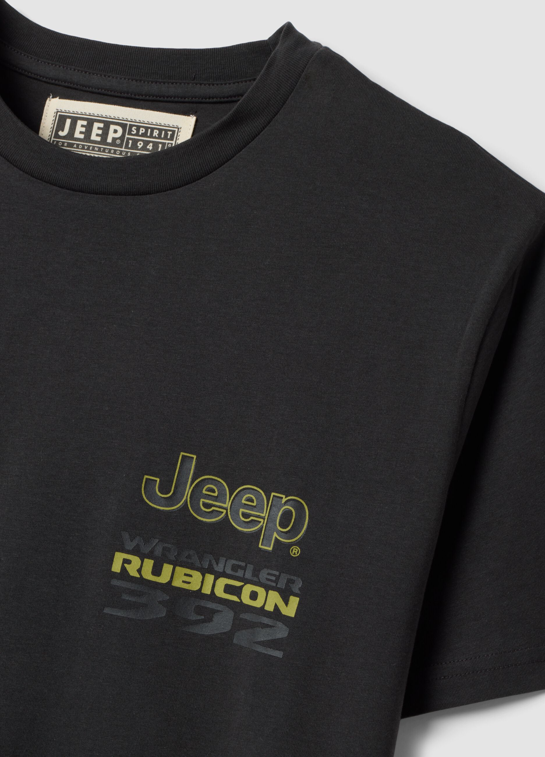 تي شيرت رمادي من القطن الخالص بطبعة Jeep