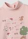 Maglietta rosa in cotone organico elasticizzato con stampa regular fit_1