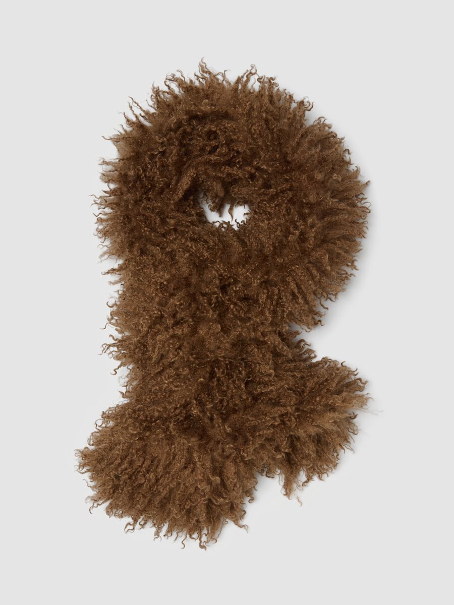 Sciarpa marrone effetto peluche_0