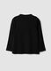Black pure cotton crew-neck T-shirt with skeleton print_1