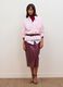 Red midi skirt in pure viscose with embossed print_0