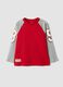Red pure cotton crew-neck raglan T-shirt for boys_0