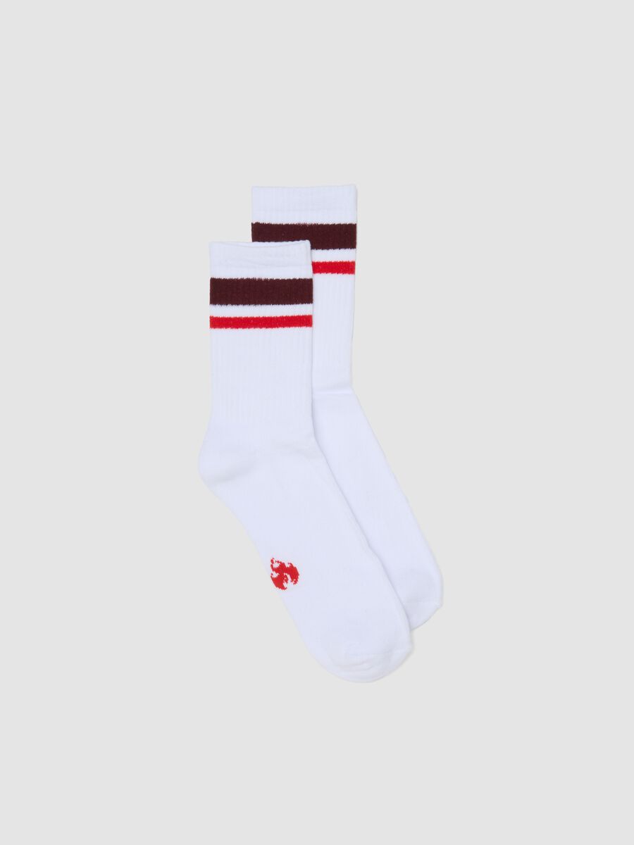 White stretch cotton sports socks_0
