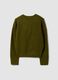 Olive green stretch wool crew-neck jumper_1