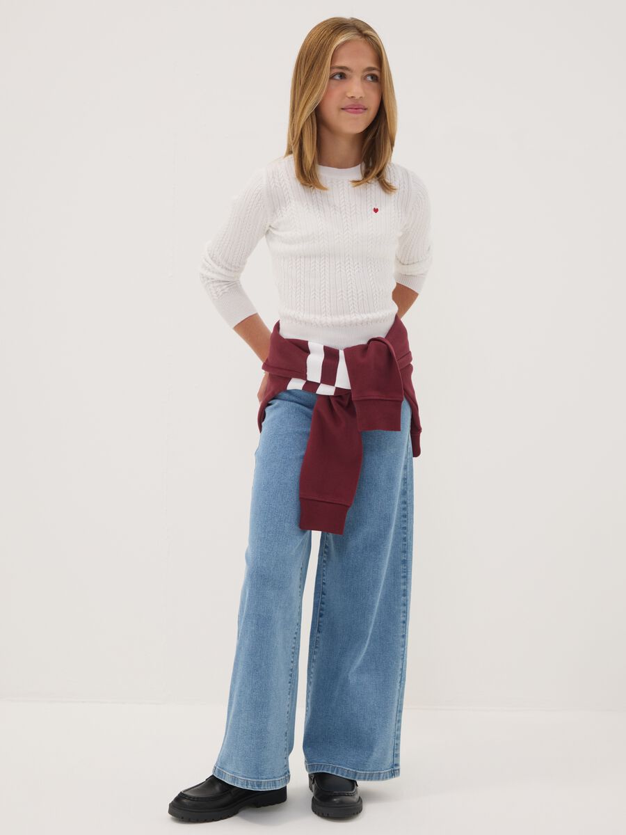 ليغينغز جينز للبنات من القطن وفيسكوز مطاطي بقصّة واسعة جداً (Super Wide Leg)_0