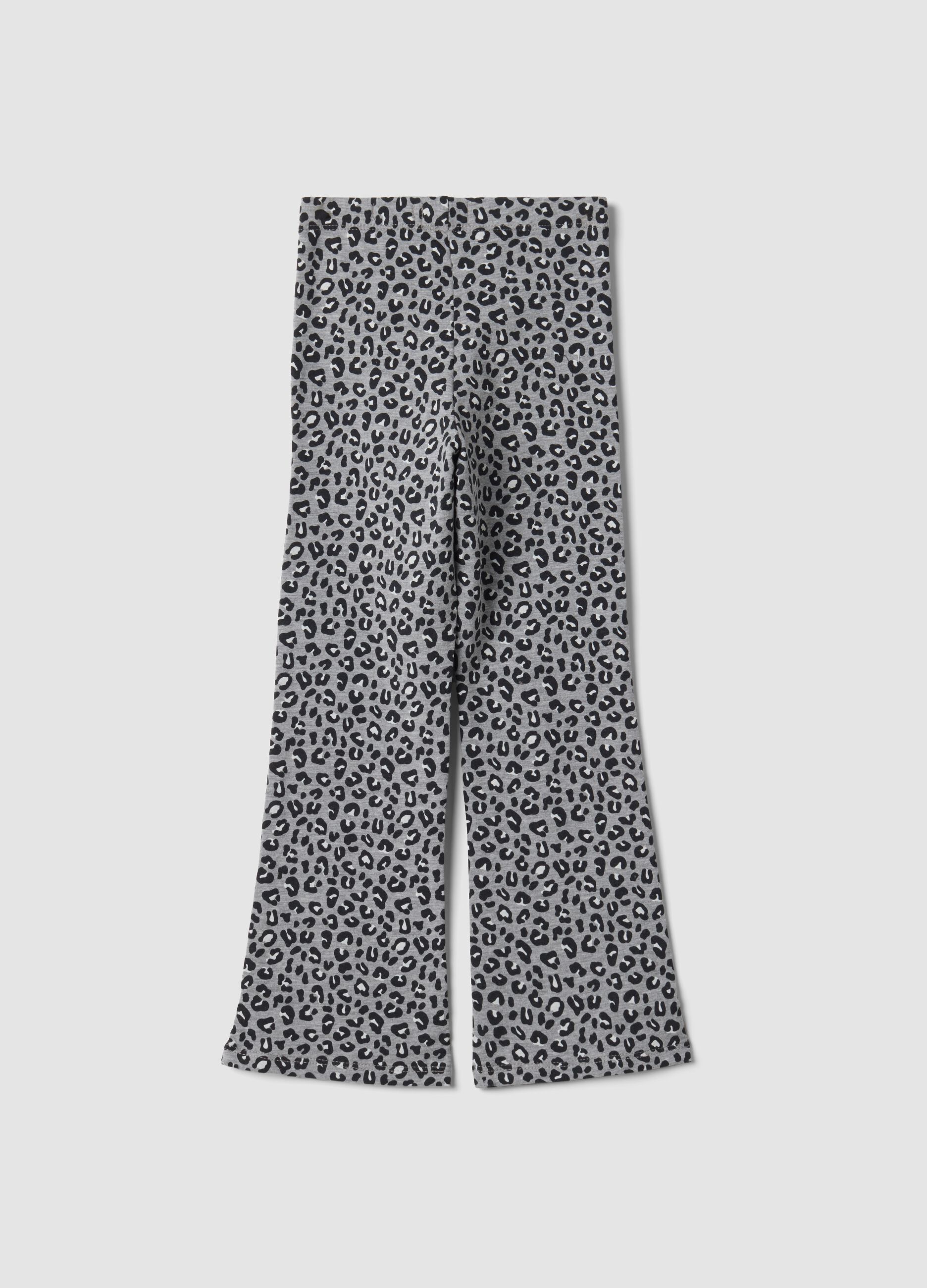 Grey organic stretch cotton flared leggings