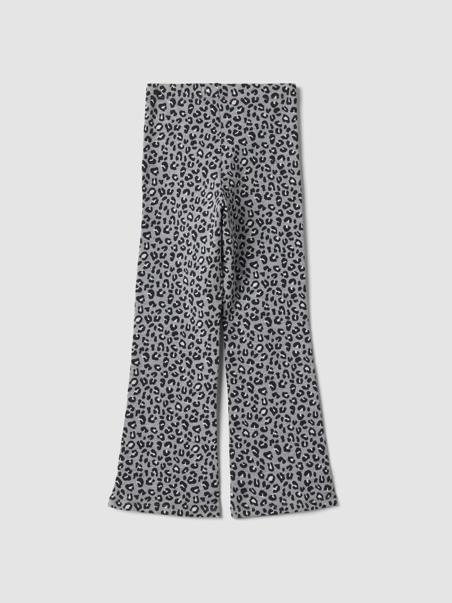 Grey organic stretch cotton flared leggings_1