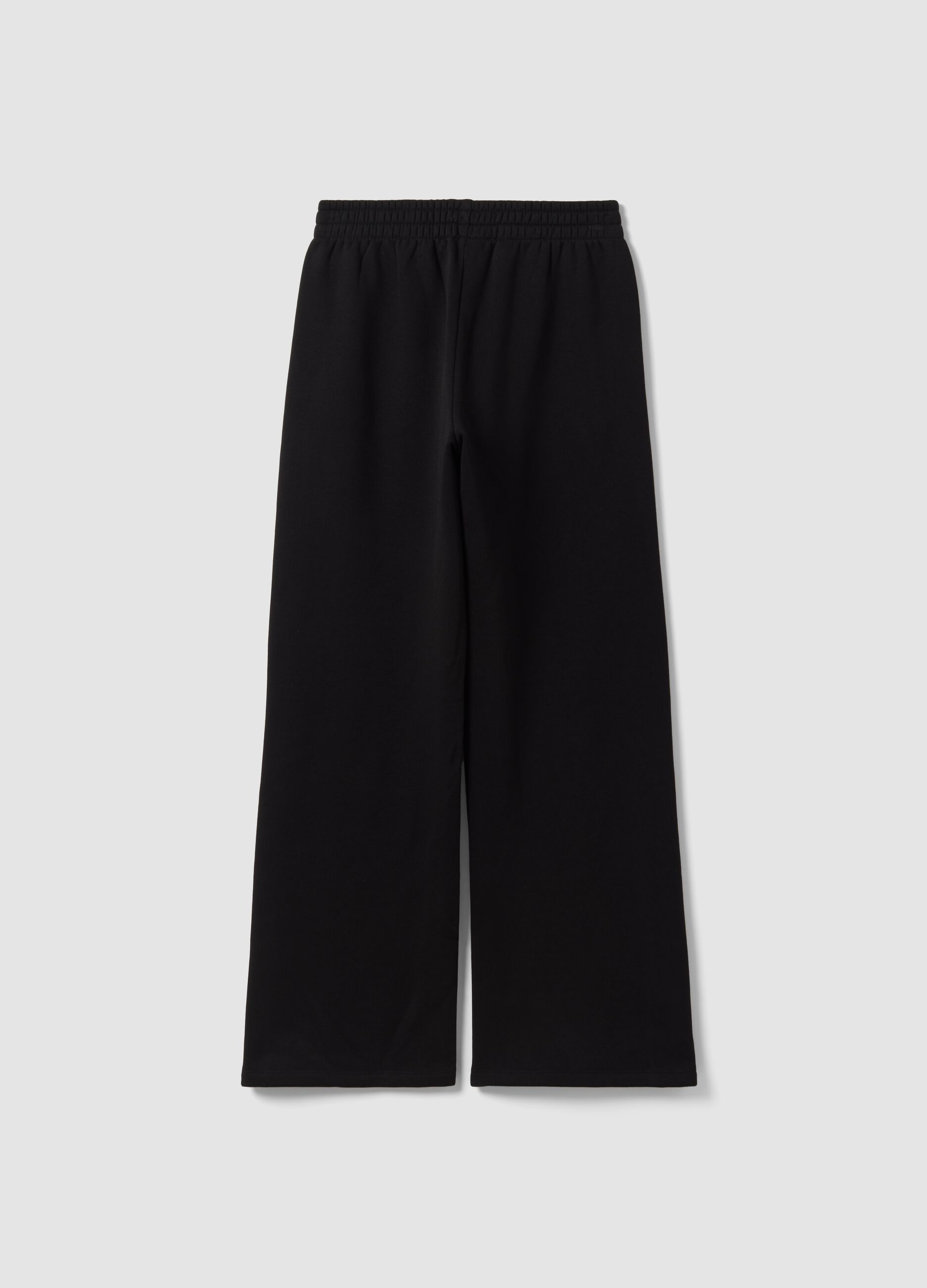 Black cotton-blend straight-leg joggers