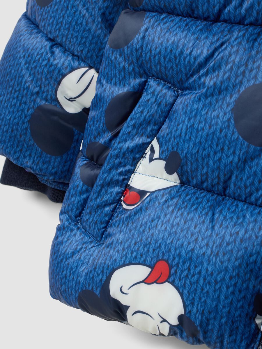Blue hooded padded jacket with Mickey & Friends print_2