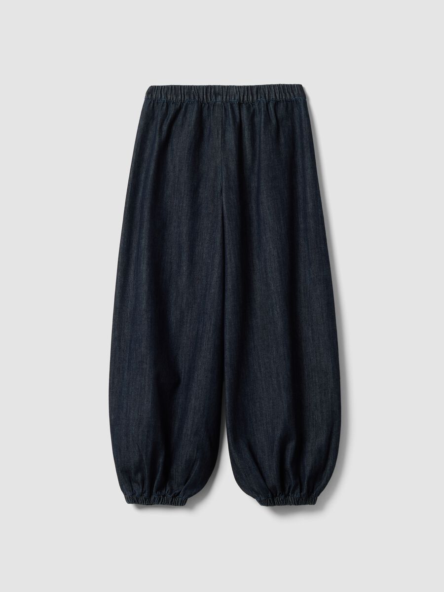 Blue pure cotton balloon-fit denim jeans_6
