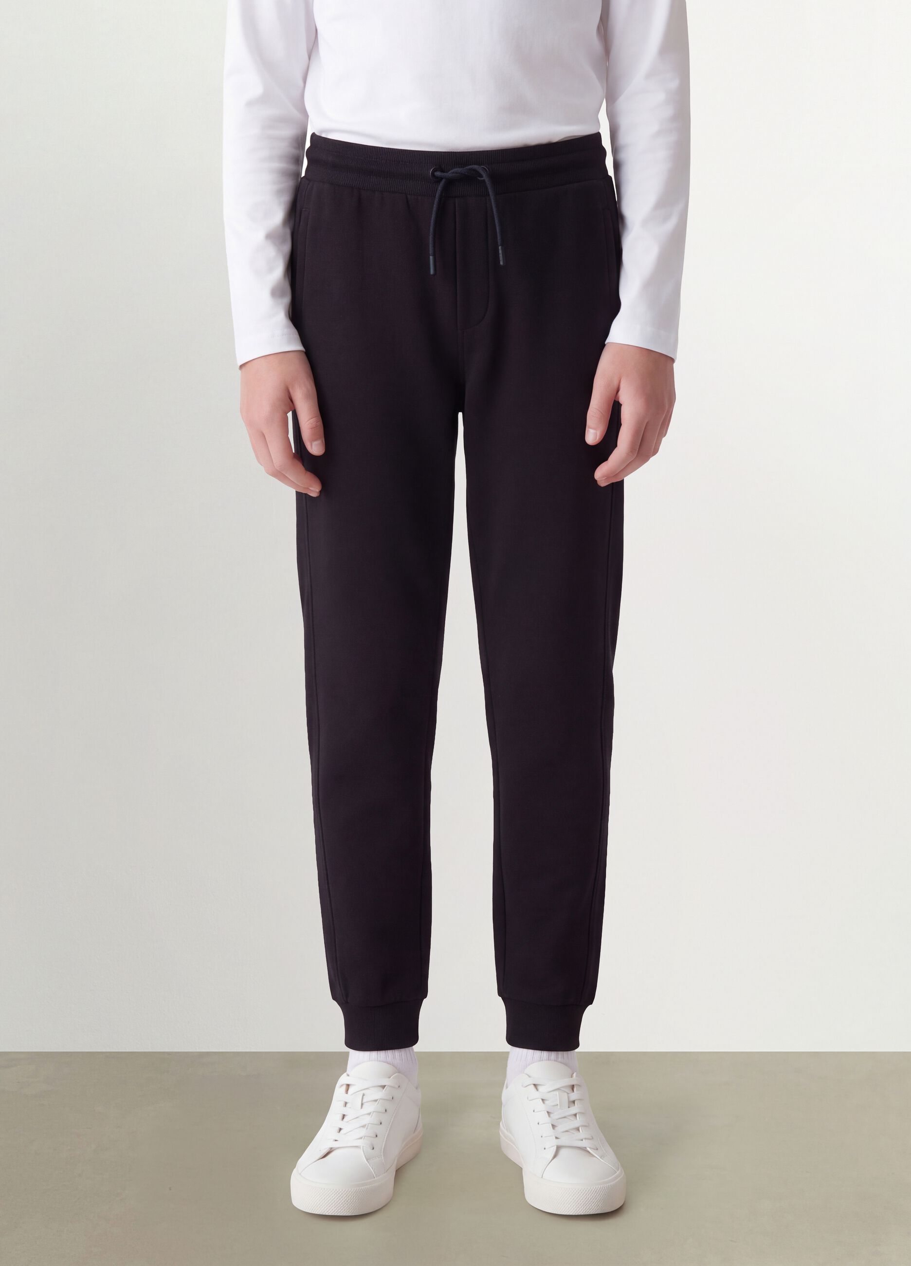 Black organic cotton jogger trousers