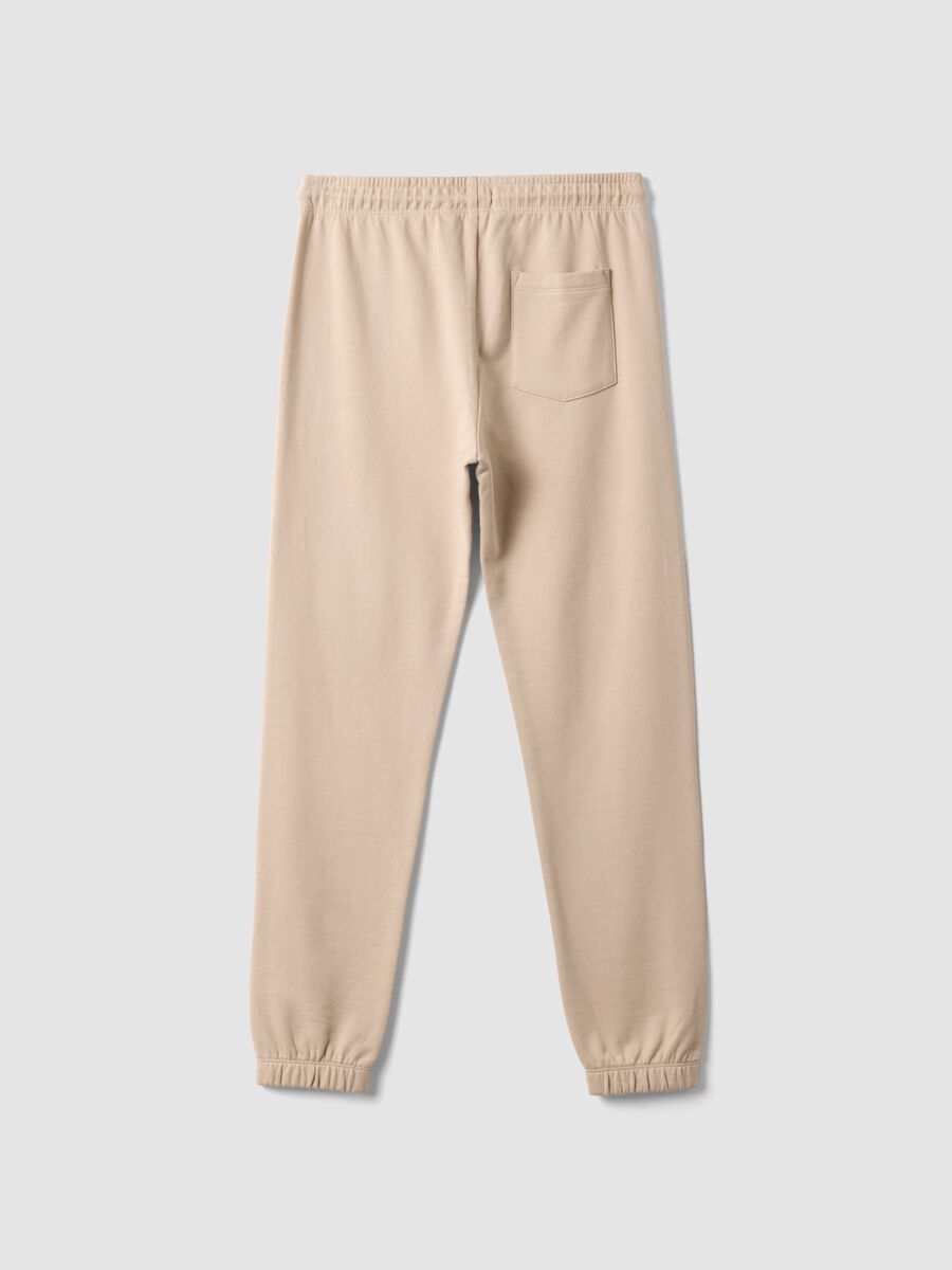 Beige organic cotton joggers, regular fit, for boys_4