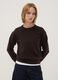 Maglia marrone in lana elasticizzata a girocollo_2