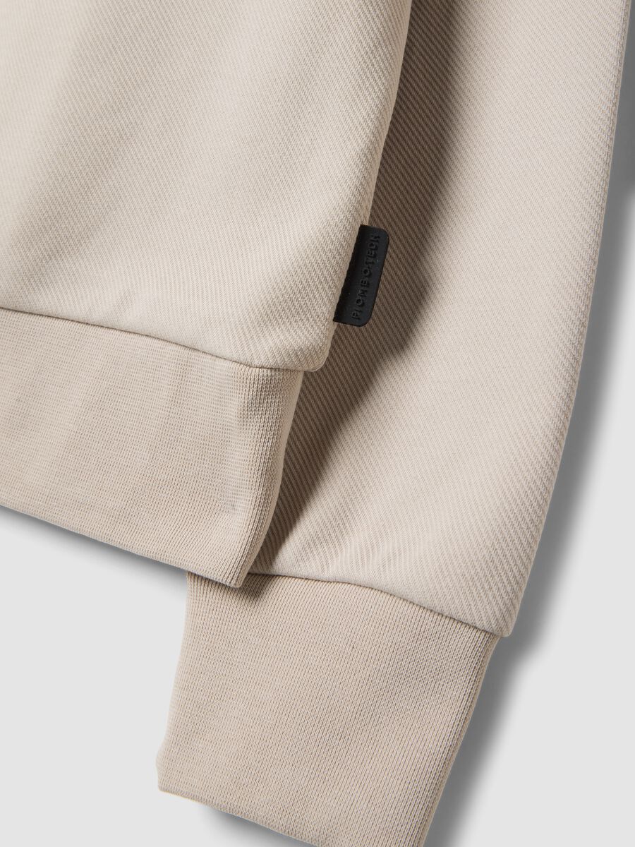Beige stretch-cotton relaxed-fit crew-neck sweatshirt_5