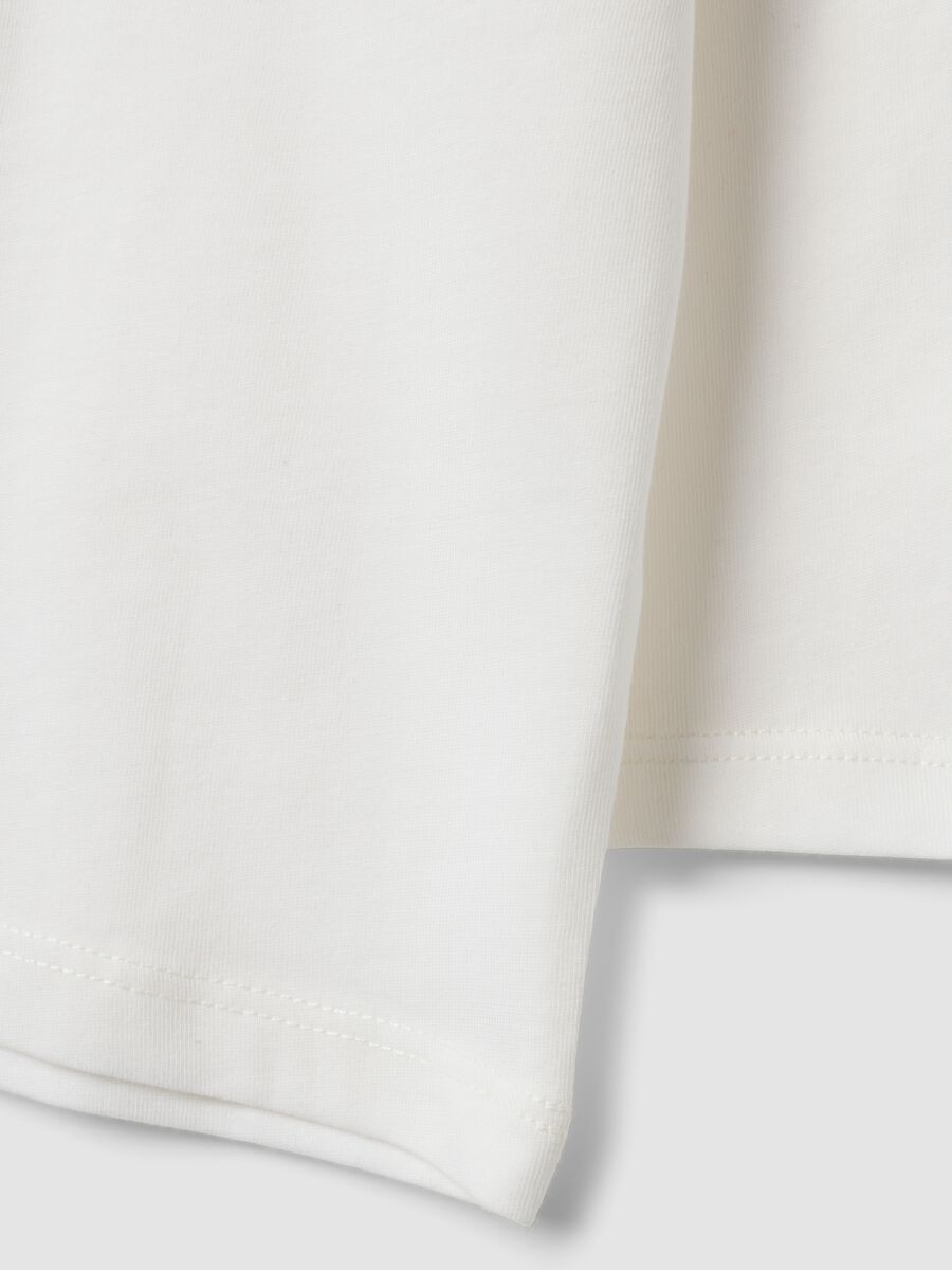 White organic cotton T-shirt with print for baby boy_3
