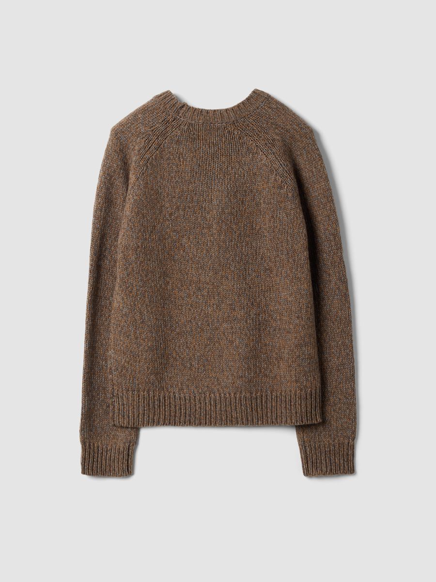 Brown wool-blend crew-neck jumper_1