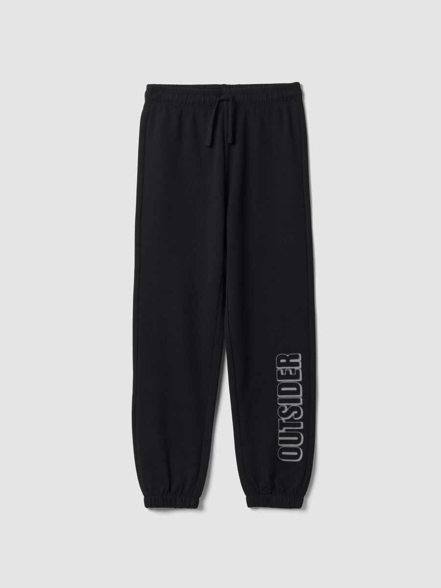 Pantaloni jogger blu in puro cotone organico_0