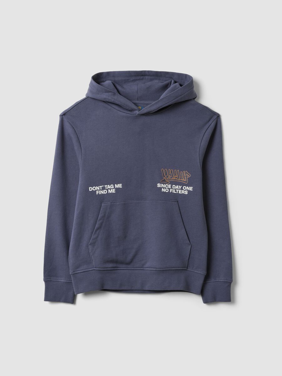 Grey oversized pure cotton hoodie for boys_3