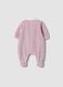 Pink organic cotton-blend baby sleepsuit with feet_1