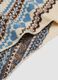 Beige scarf with light blue and brown jacquard pattern_2