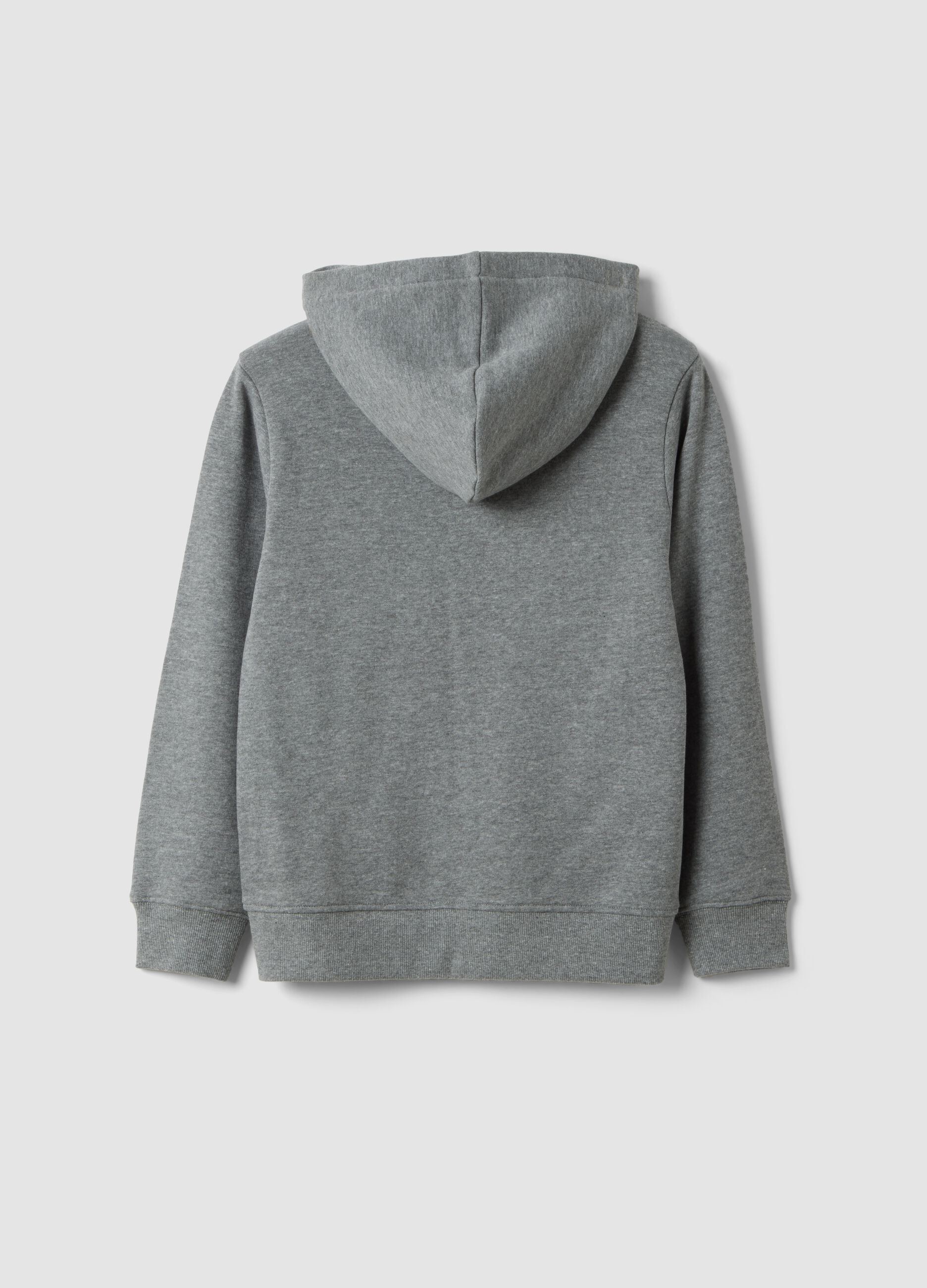 Grey marl sweatshirt in pure organic cotton with crew neck