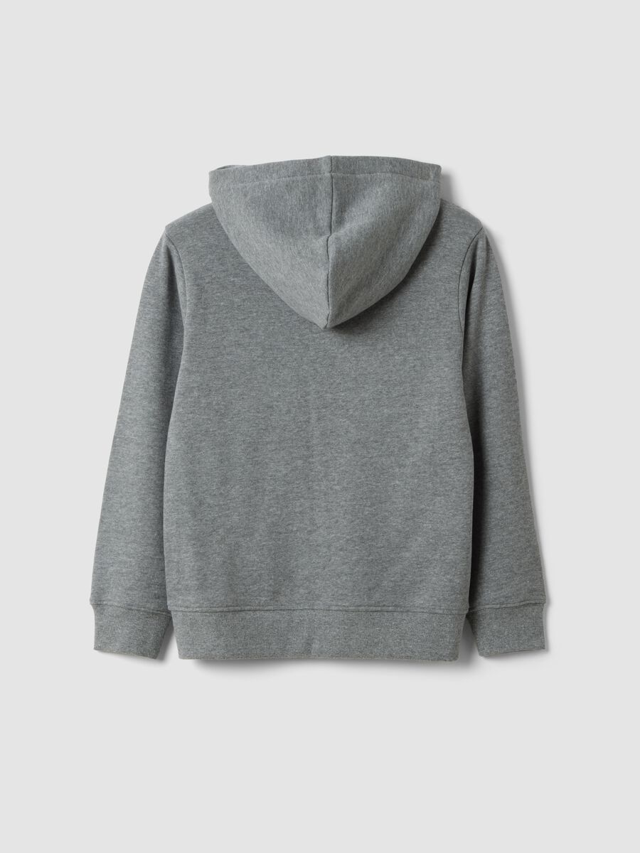 Grey marl sweatshirt in pure organic cotton with crew neck_1