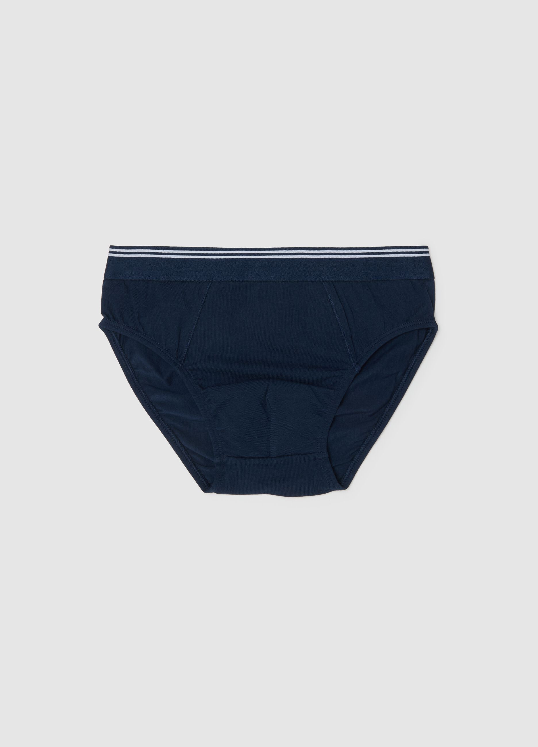 Boys' Regular Fit Stretch Cotton Blue Briefs