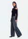 Jeans denim blu super wide leg in puro cotone_0