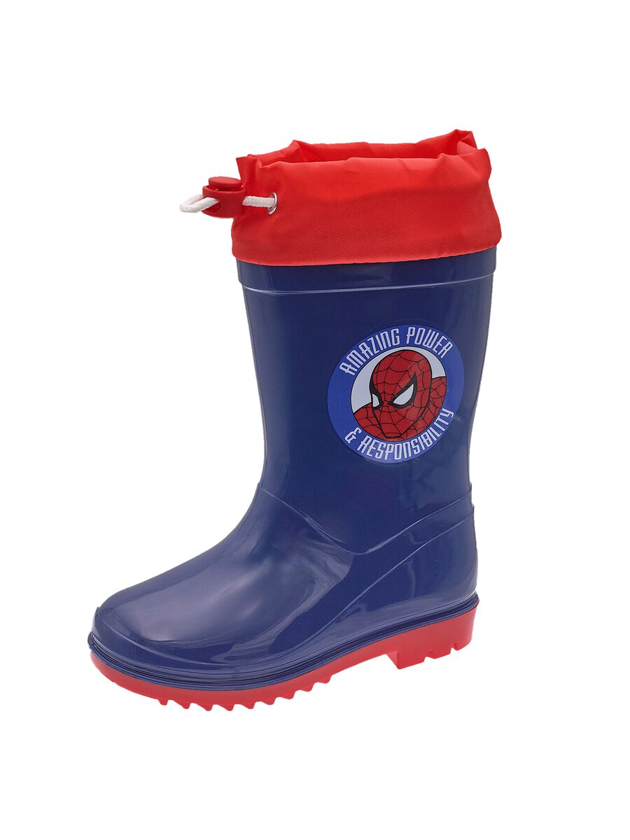 Blue boots with red pattern for girls_0