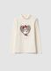 White stretch cotton Minnie print T-shirt_0