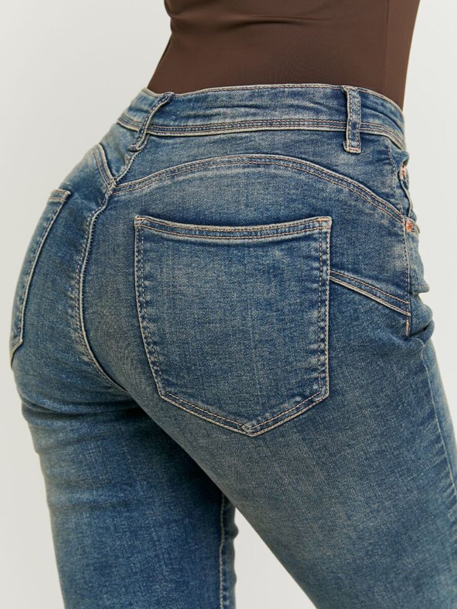 Regular fit blue stretch denim jeans_3