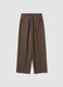 Brown formal stretch-viscose regular-fit trousers_6