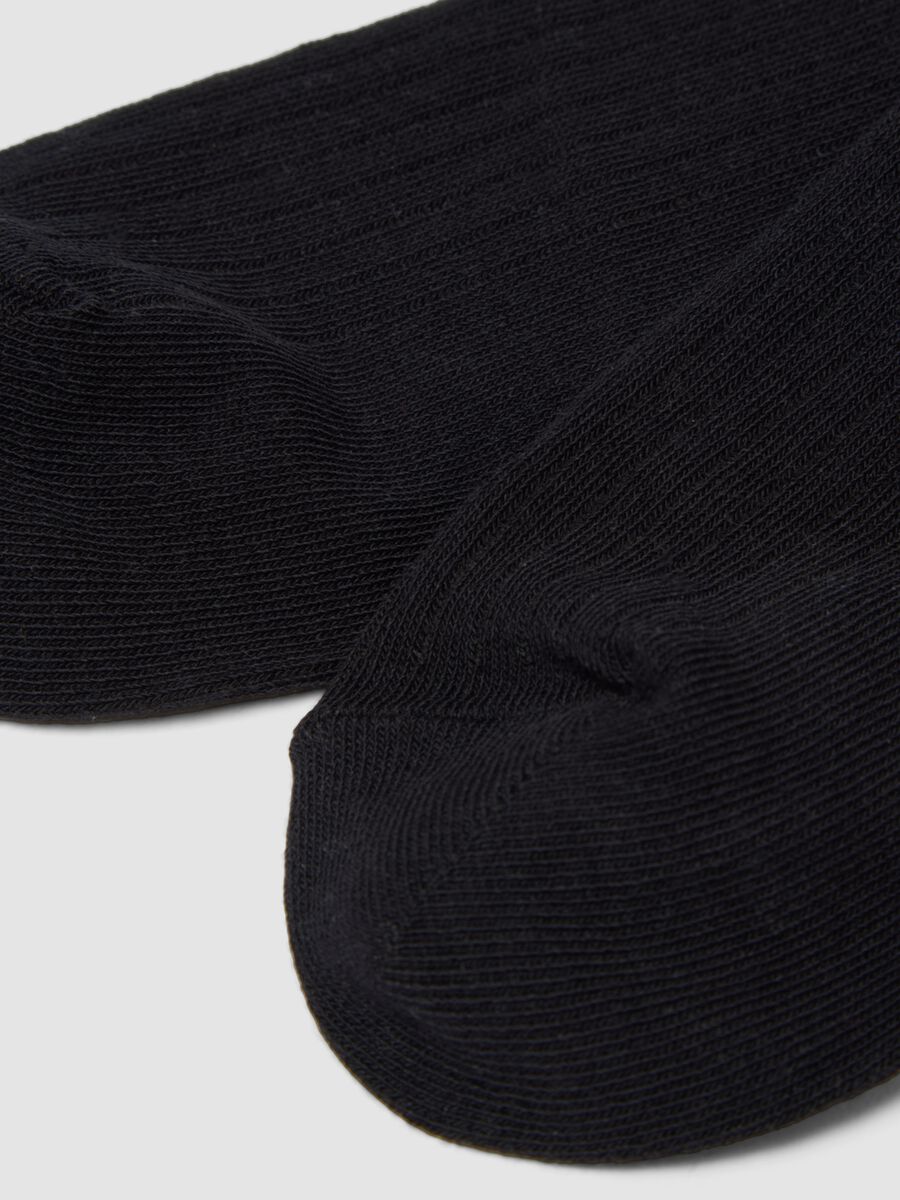 Black ribbed stretch-cotton socks_2
