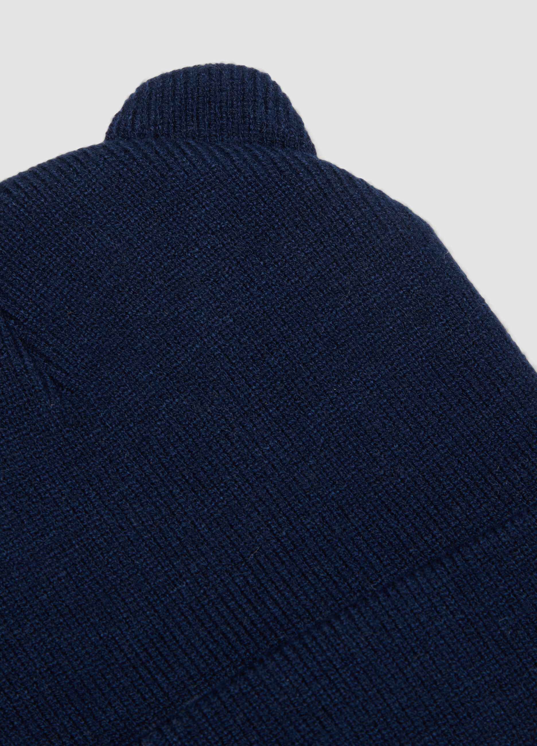 Blue viscose-blend jersey knit hat