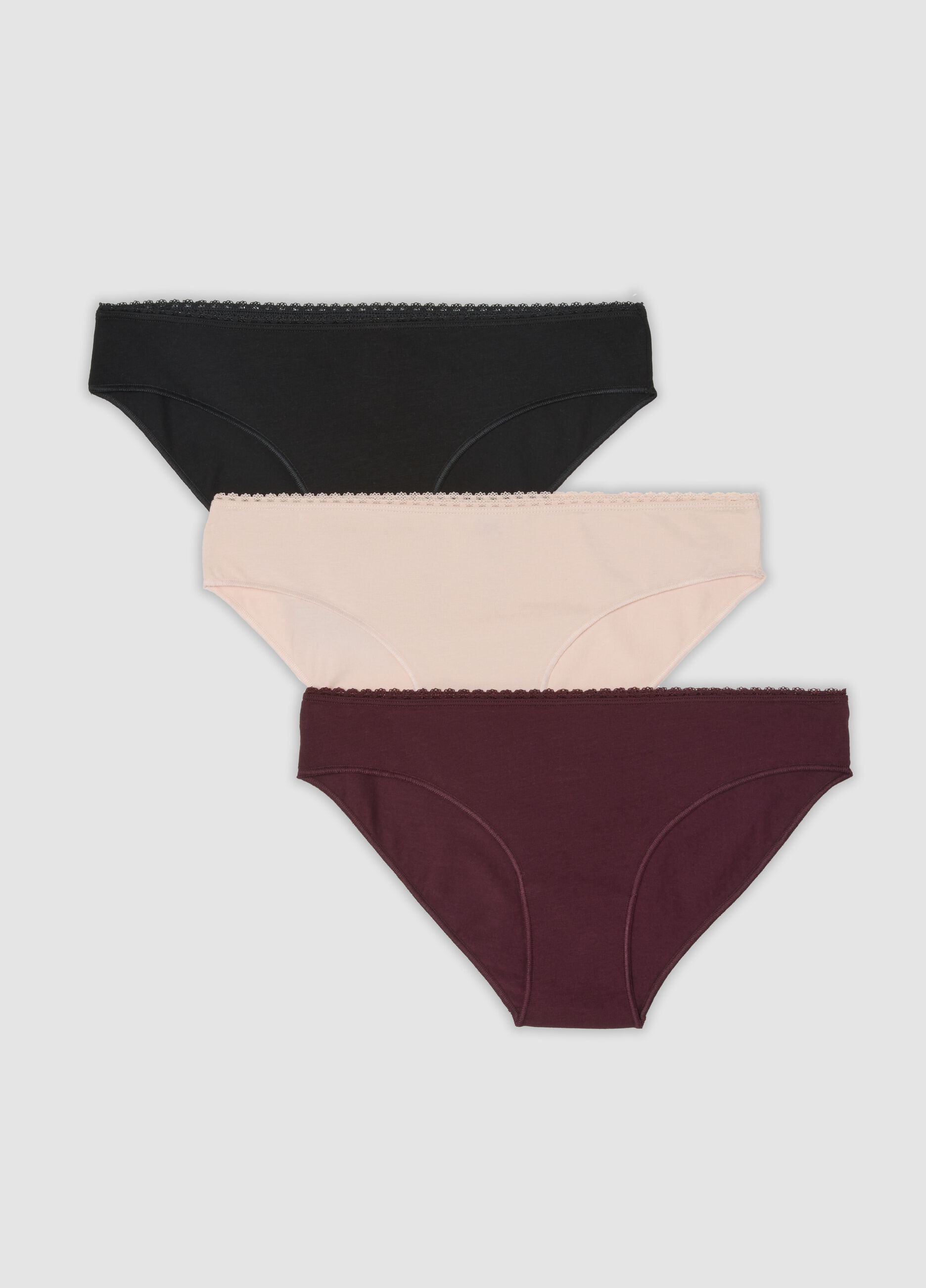 Tripack di slip multicolor in cotone organico elasticizzato