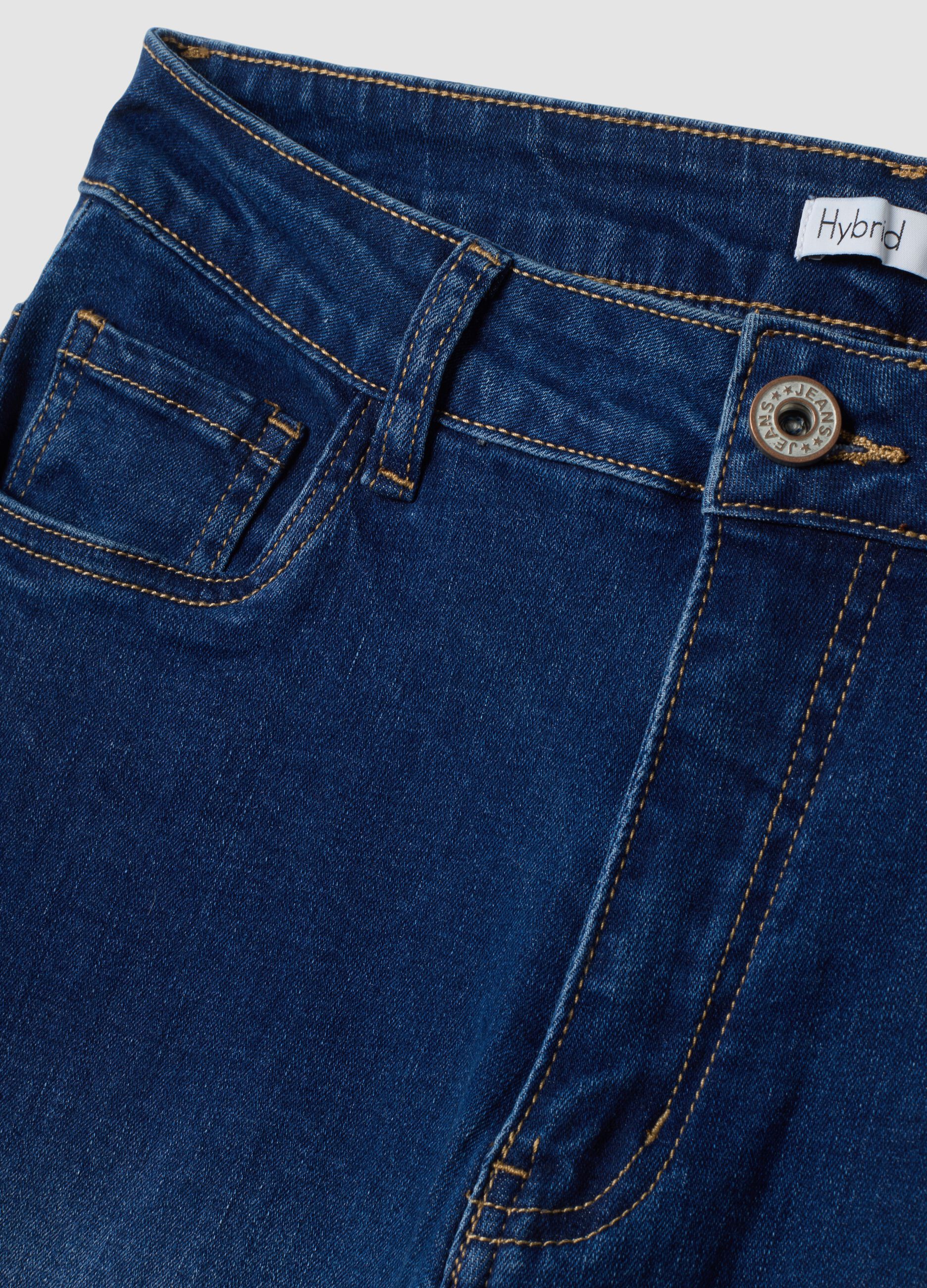 Regular-fit stretch cotton denim trousers