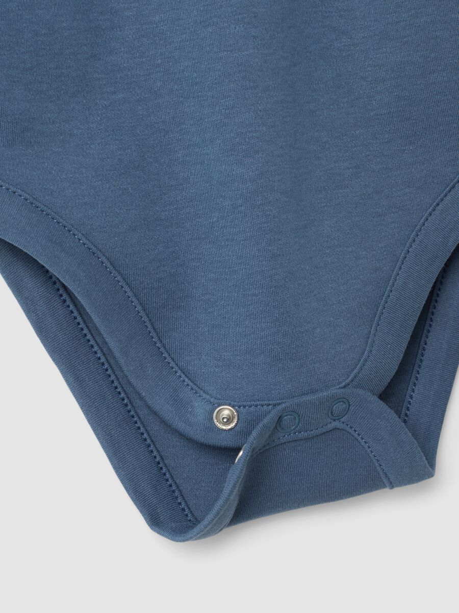 Bipack body blu in puro cotone organico a girocollo con cagnolini_2