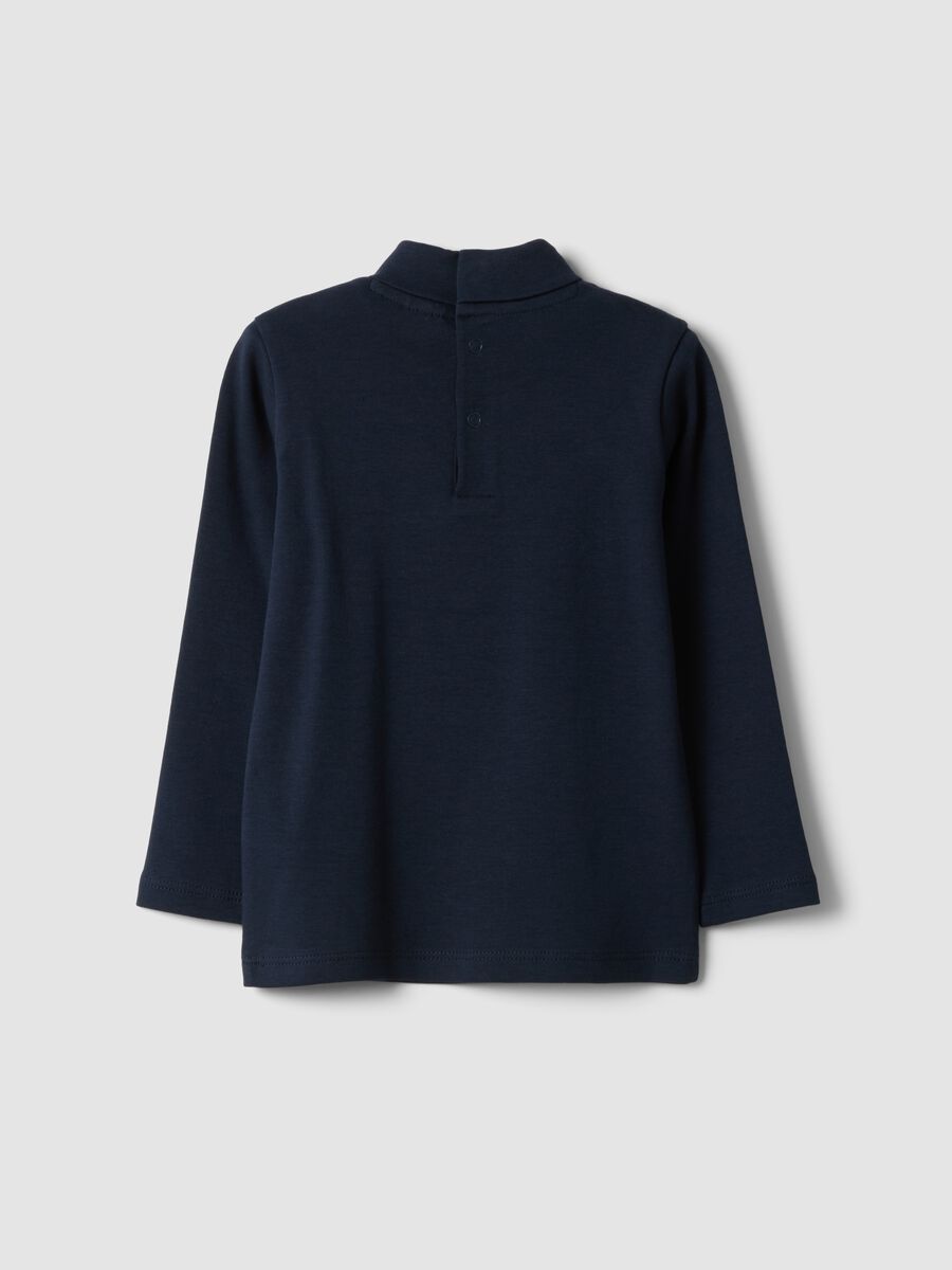 Blue organic cotton polo-neck jumper_1