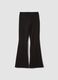 Pantaloni neri flare in viscosa elasticizzato_0