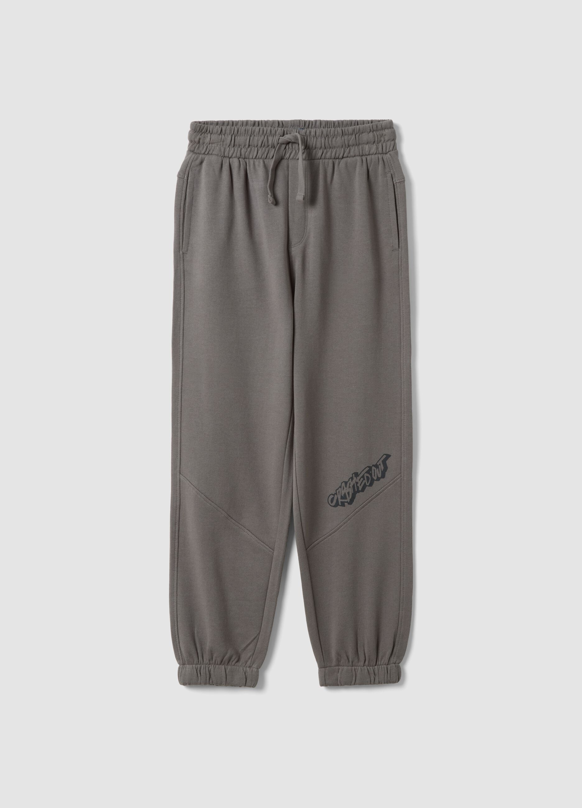 Pantaloni jogger grigi in puro cotone