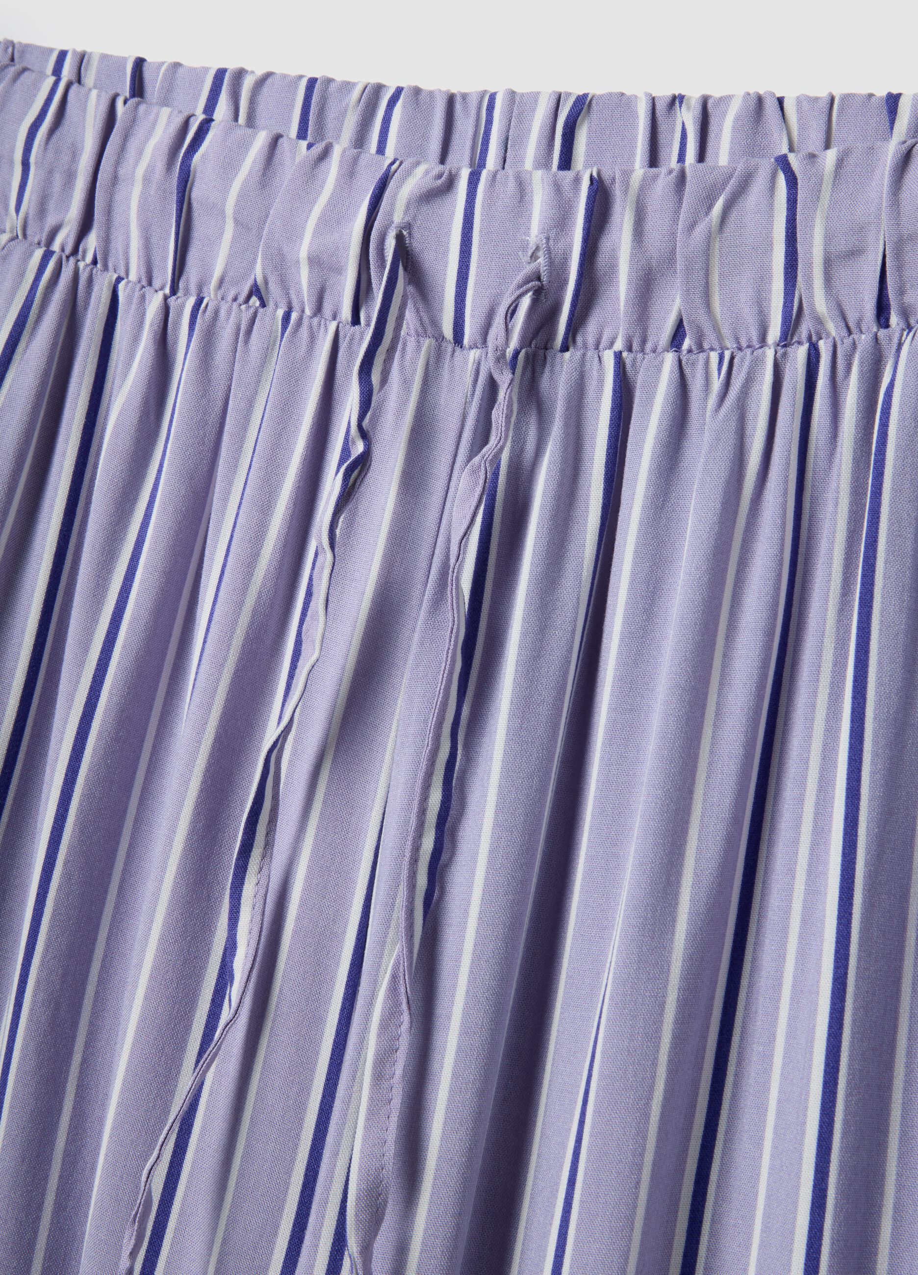 Purple striped viscose pyjama trousers with regular fit