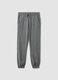 Grey marl joggers in organic cotton and viscose blend_0