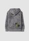 Grey cotton-blend hooded zip sweatshirt with spiderweb print_1