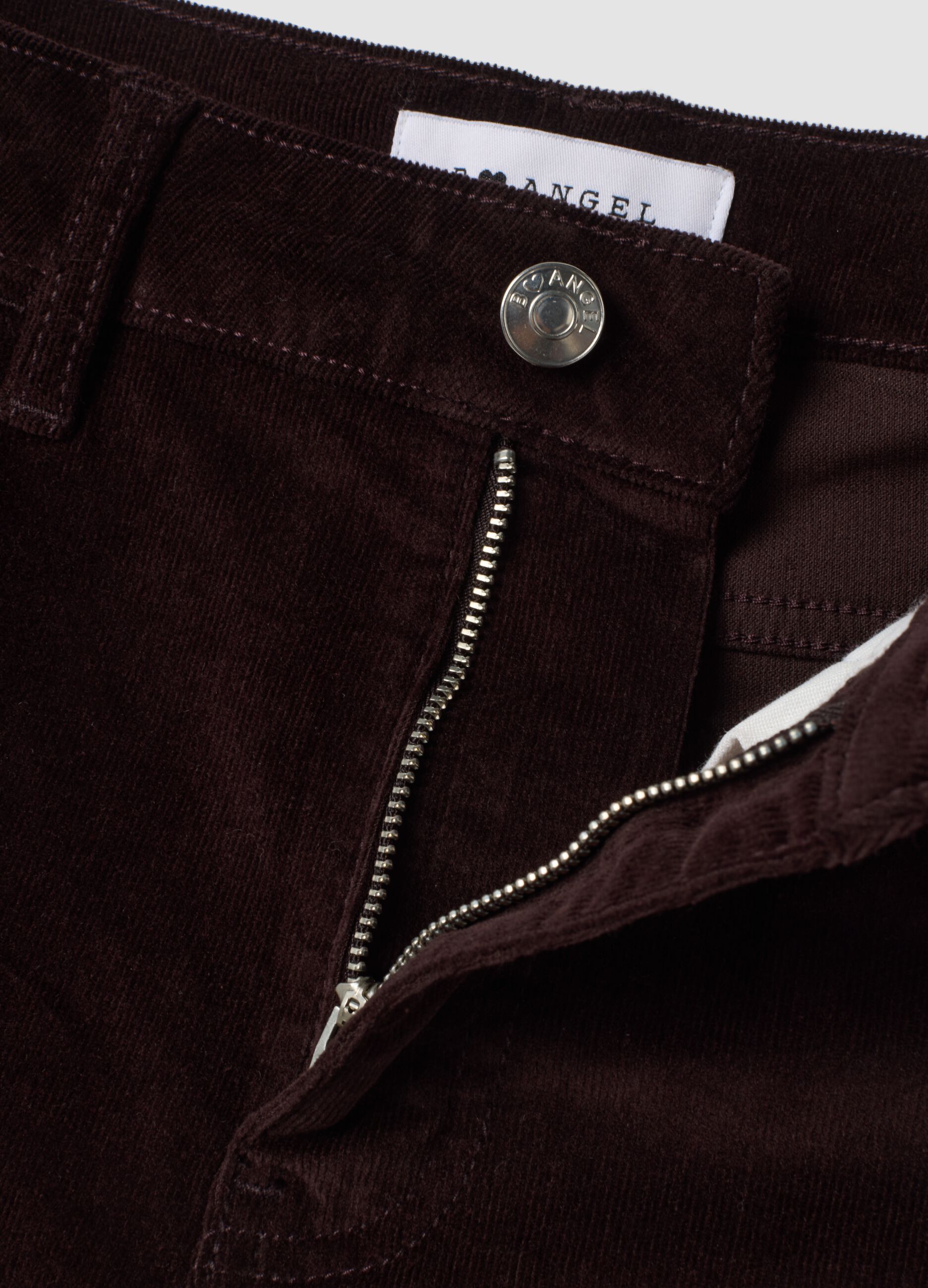 Brown flared stretch cotton trousers